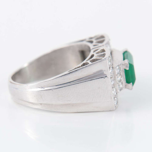 Bague Bague Tank Emeraude Diamants 58 Facettes 1