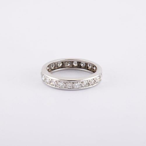 Bague 51 / Blanc/Gris / Or 750‰ Alliance américaine Diamants 1.32 carats 58 Facettes 220518R