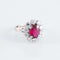Bague Bague Marguerite Platine Rubis Diamants 58 Facettes 1