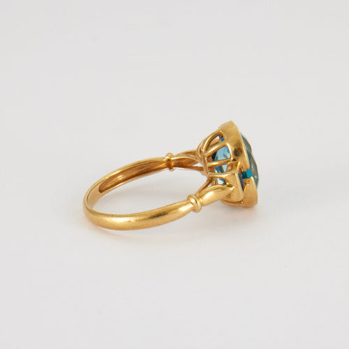 Bague 53 Bague en or jaune topaze & saphir 58 Facettes