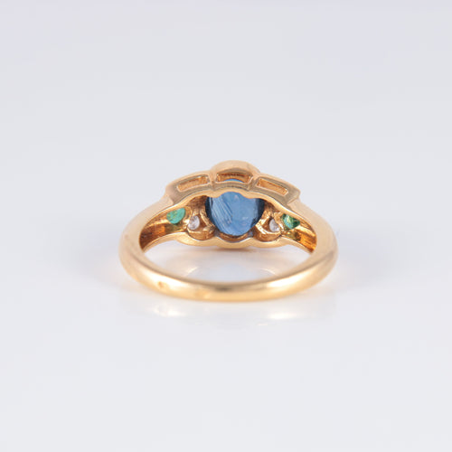 Bague Bague Jonc Saphir Emeraudes Diamants 58 Facettes 1