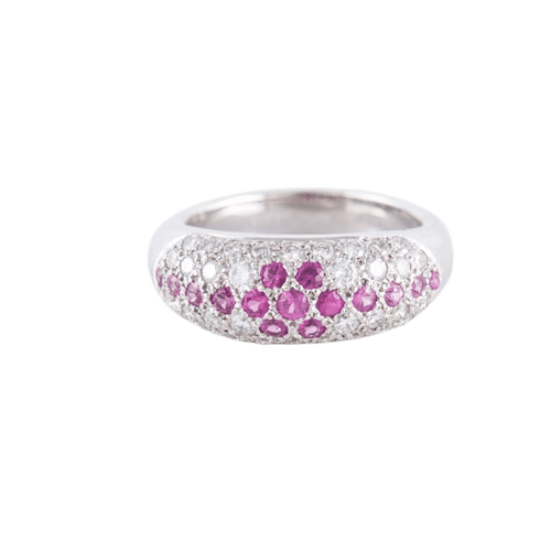 Bague Bague Jonc Saphirs roses Diamants 58 Facettes 1