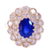 Bague 55 Bague pompadour saphir et diamants 58 Facettes 2-RANG.S