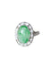 Bague Bague de fiançailles jade entourage diamants sur or blanc 58 Facettes