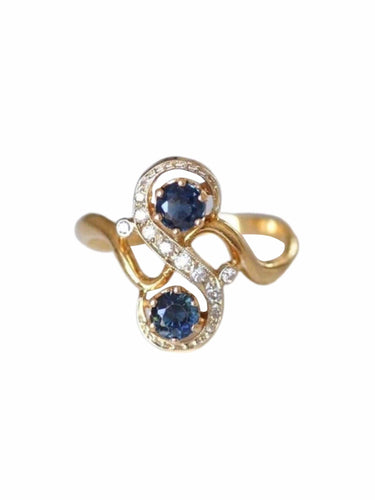 Bague Bague Toi & Moi vintage saphirs et diamants 58 Facettes