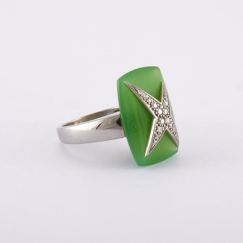 Bague 56 / Blanc/Gris / Or 750 Bague Etoile Divine - MAUBOUSSIN 58 Facettes 140509R