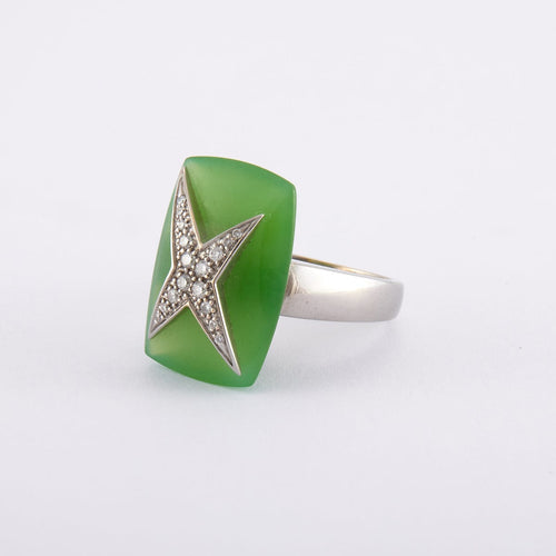 Bague 56 / Blanc/Gris / Or 750 Bague Etoile Divine - MAUBOUSSIN 58 Facettes 140509R