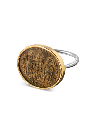 Bague 53 Bague or et argent Gloria Exercitus 58 Facettes