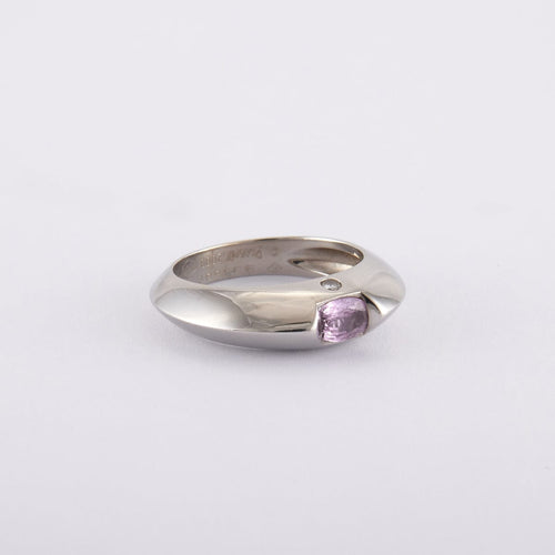 Bague 56 / Blanc/Gris / Or 750 Bague Saphir rose PIAGET 58 Facettes 130168R