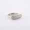 Bague 55 / Blanc/Gris / Or 750 Bague Or blanc pavage diamants 58 Facettes 120462R