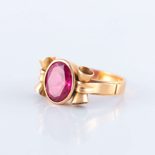 Bague 51 Bague Pierre rouge 58 Facettes 151