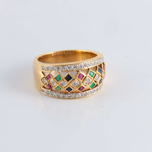 Bague 53 Bague Arlequin large 58 Facettes FM62