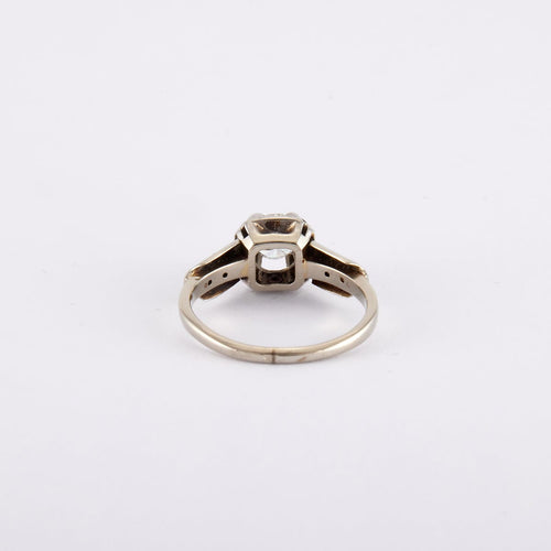 Bague 48 / Blanc/Gris / Or 750 Bague Solitaire Diamant 0.48 carat 58 Facettes 170001R