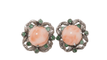 Boucles d'oreilles Boucles d'oreilles ancienne en argent, émeraudes et corail 58 Facettes 31178