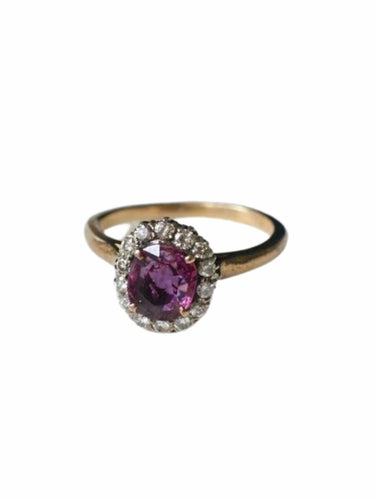 Bague marguerite saphir rose et diamants 58 Facettes