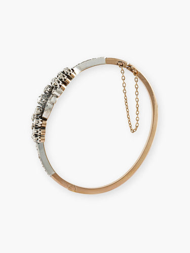 Bracelet Bracelet Jonc Ancien Or Rose, Argent & Diamants 58 Facettes 200001