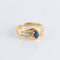 Bague 55 Bague Saphir et double ligne de Diamants 58 Facettes FM79