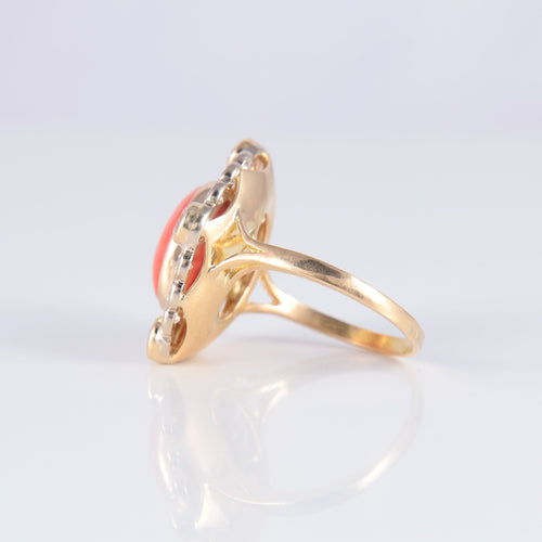 Bague Bague Corail Diamants 58 Facettes 0