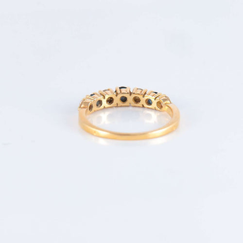 Bague Demi-alliance Saphirs Diamants 58 Facettes 1