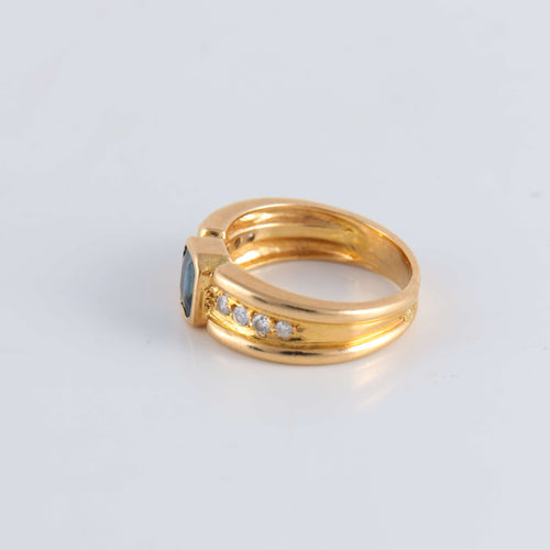 Bague 48 Bague Saphir épaulé de Diamants 58 Facettes FM80