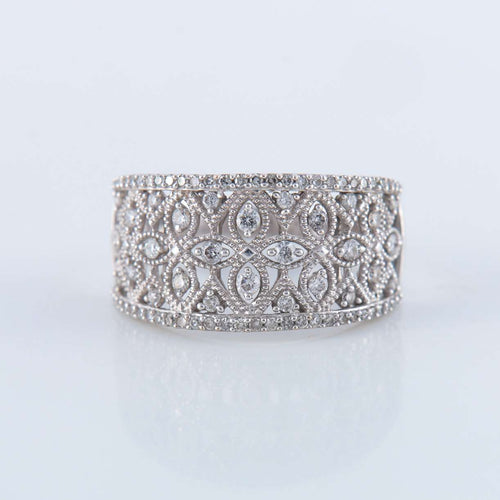 Bague 55.5 Bague Bandeau Diamants 58 Facettes 129