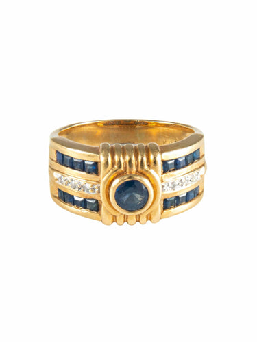 Bague 55 Bague Saphirs et Diamants 58 Facettes