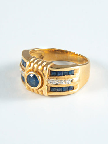 Bague 55 Bague Saphirs et Diamants 58 Facettes