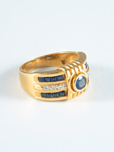 Bague 55 Bague Saphirs et Diamants 58 Facettes