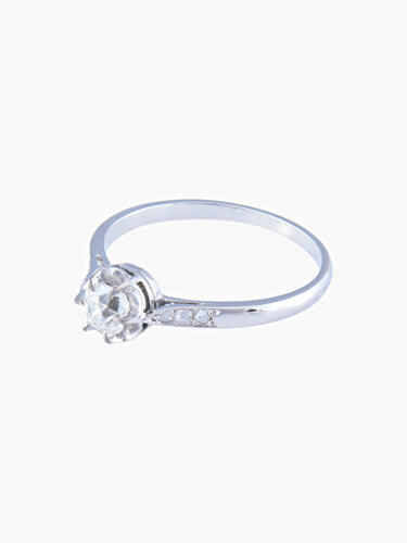 Bague 55 Solitaire Diamant Taille Ancienne 0,50 ct - Old Mine Cut 58 Facettes