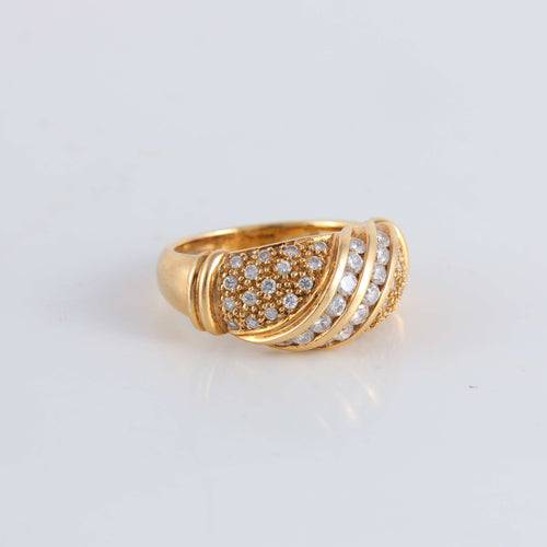 Bague 54 Bague Pavage Diamants or jaune 58 Facettes FM113