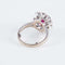Bague Bague Marguerite Platine Rubis Diamants 58 Facettes 1