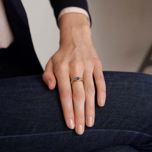 Bague 51 Bague 2 ors Saphir Diamants 58 Facettes DV0050-2