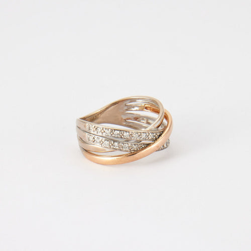 Bague 51 Bague 4 liens croisés Diamants 58 Facettes DV0083-6