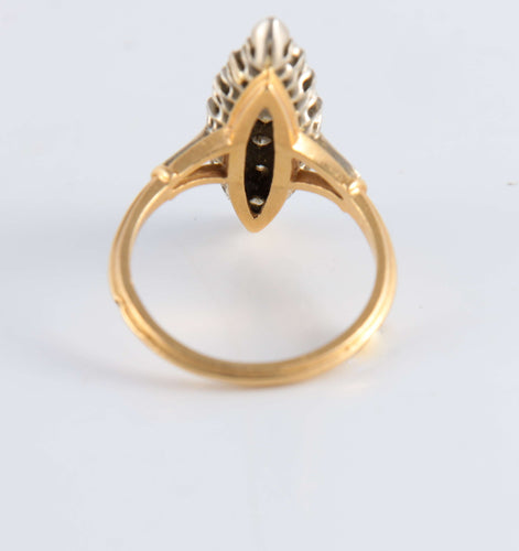 Bague 55 Bague Marquise or jaune pavage Diamants 58 Facettes FM74