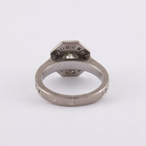 Bague 51 Bague chaton octogonal Diamants 58 Facettes DV0008-1