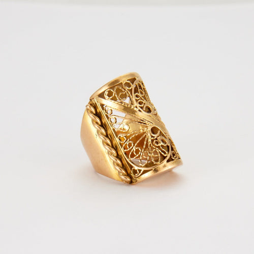 Bague 50 Bague Chevalière filigranée 58 Facettes DV0122-5