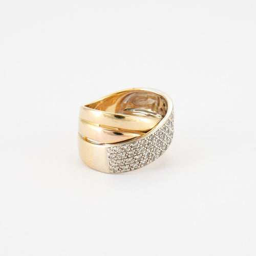 Bague 52 Bague Croisée pavage Diamants 58 Facettes DV0102-2R