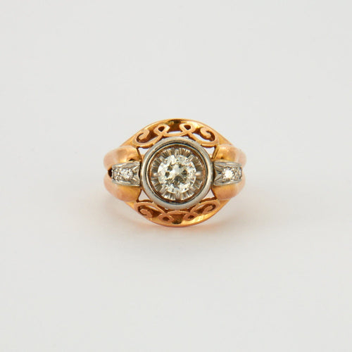 Bague Bague diamants platine et or jaune 58 Facettes DV0299-1