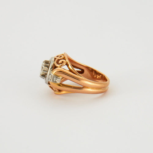 Bague Bague diamants platine et or jaune 58 Facettes DV0299-1