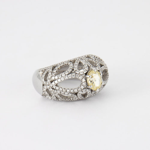 Bague 55 Bague Dôme Diamant yellow 58 Facettes DV0084-1