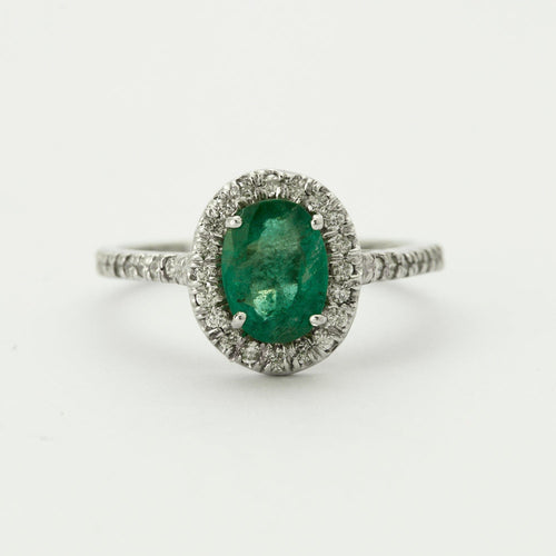 Bague 53 Bague Emeraude Or Blanc 58 Facettes DV0358-1