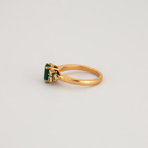 Bague 52 Bague émeraude ovale diamants 58 Facettes DV0274-1