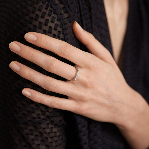 Bague 53 Bague fine Volutes Diamants 58 Facettes DV0114-2