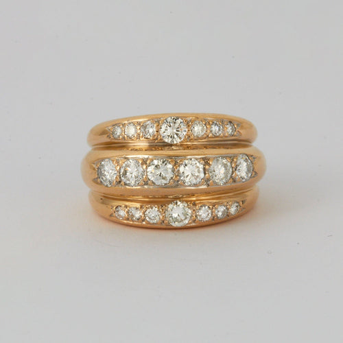 Bague 54 Bague Godrons Diamants Or Jaune 58 Facettes DV0306-1