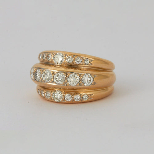 Bague 54 Bague Godrons Diamants Or Jaune 58 Facettes DV0306-1