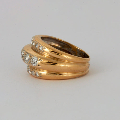 Bague 54 Bague Godrons Diamants Or Jaune 58 Facettes DV0306-1