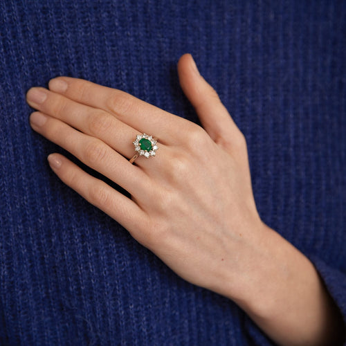 Bague 60 Bague Marguerite Emeraude Diamants 58 Facettes DV0011-1