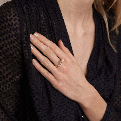 Bague 58 Bague Motifs croisés Diamants 58 Facettes DV0080-1