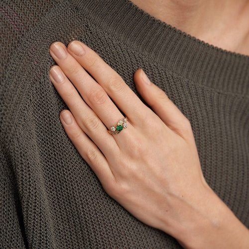 Bague 51 Bague mouvementée Emeraude Diamants 58 Facettes DV0019-2