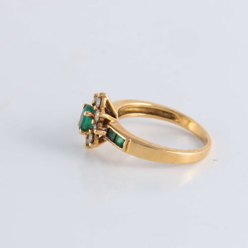 Bague 55 Bague Marguerite Emeraudes Diamants 58 Facettes FM53